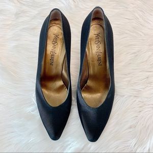 YSL Saint Laurent Grosgrain Black Pumps 9.5